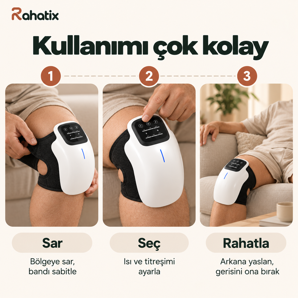Rahatix Isıtmalı Diz, Dirsek ve Omuz Masaj Cihazı