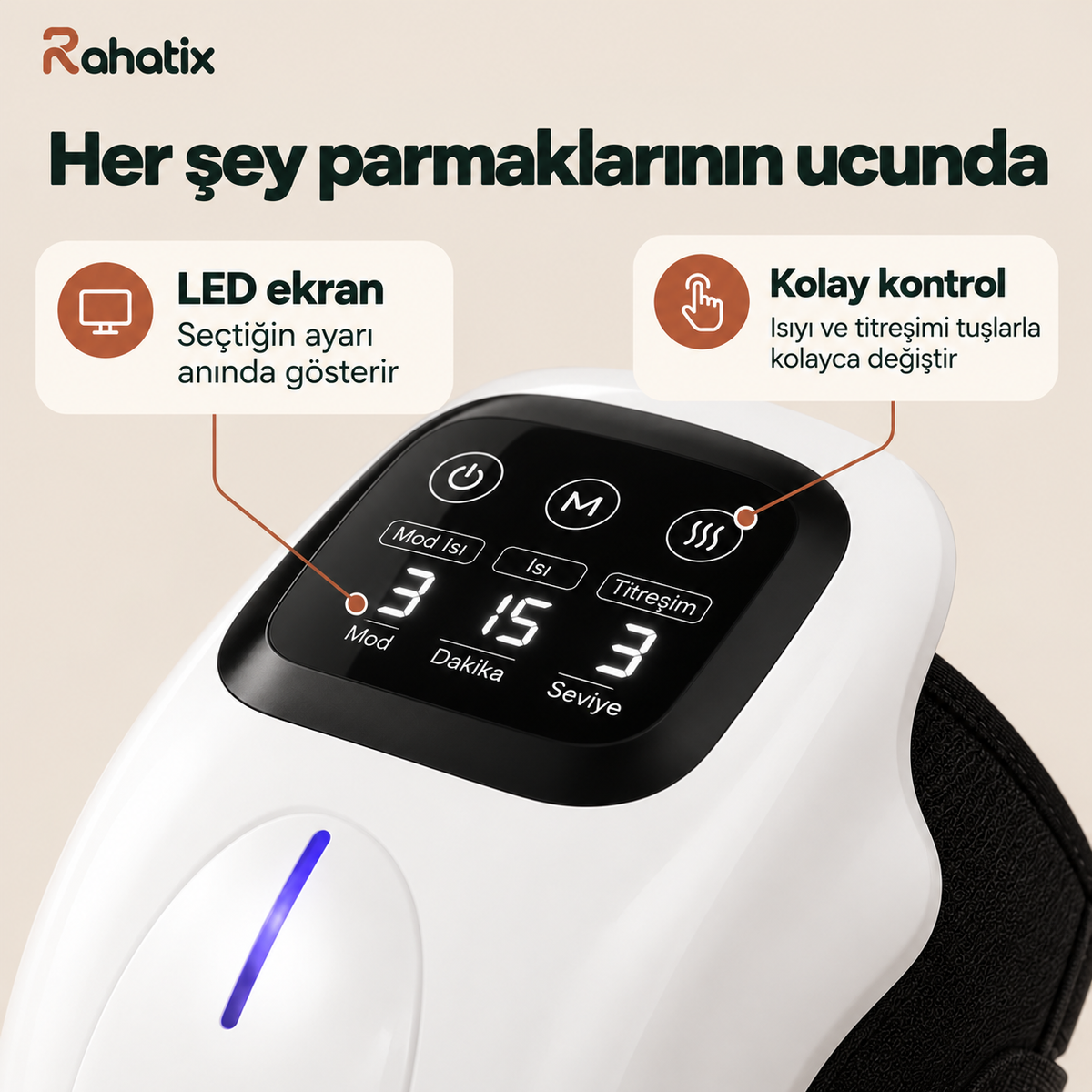 Rahatix Isıtmalı Diz, Dirsek ve Omuz Masaj Cihazı